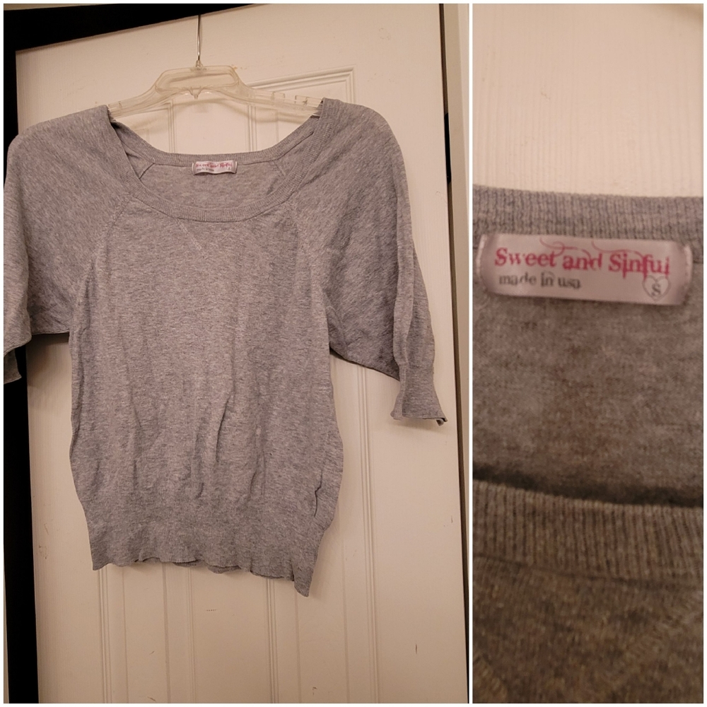 Cotton Grey sweater top Bundle only